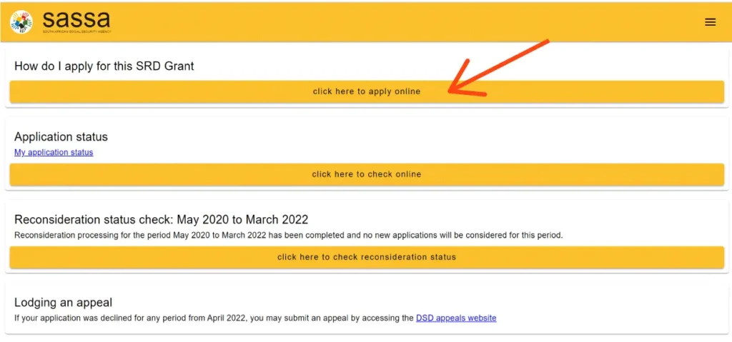  SRD R350 Reapplication Online through the SASSA Website