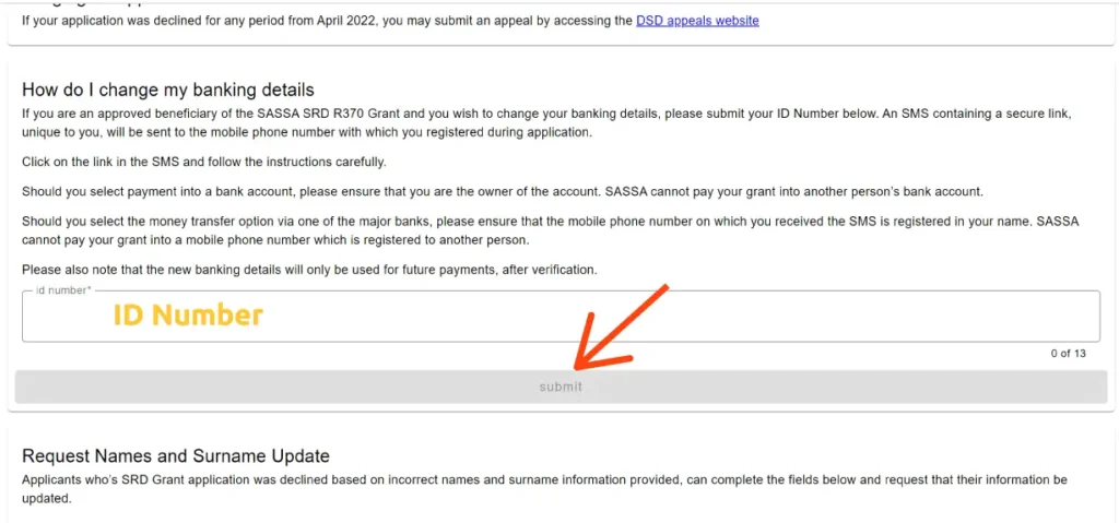 Steps to change SASSA SRD (R350) Banking details